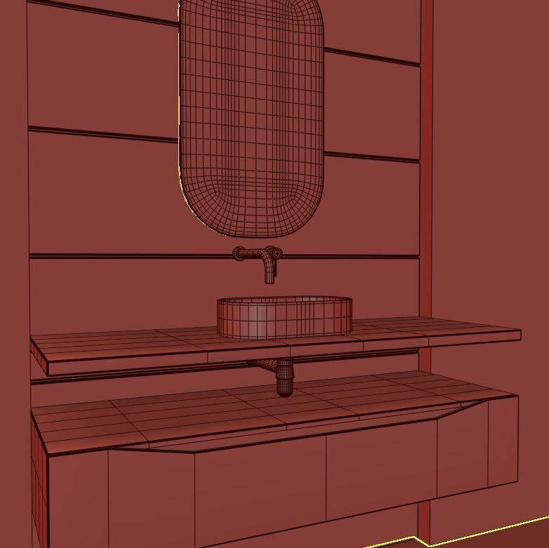 bathroom furniture set 51 3D model_4