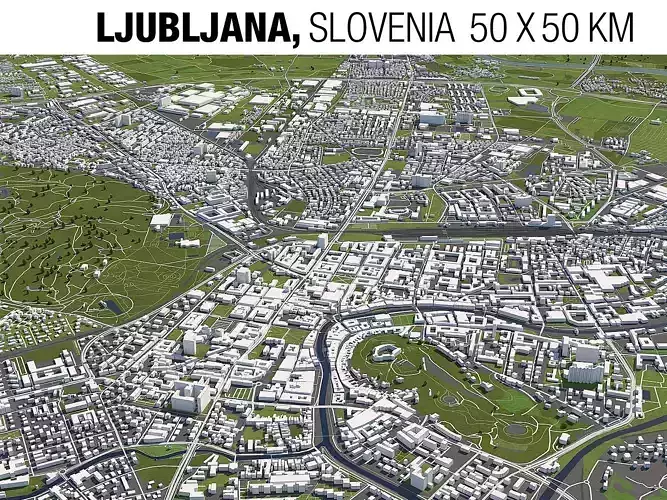 Ljubljana Slovenia 50x50km