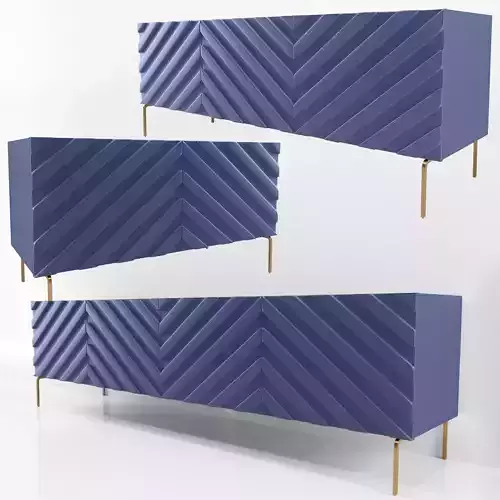 Decorative Chevron Console Navy Blue