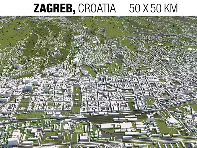 Zagreb Croatia 50x50km