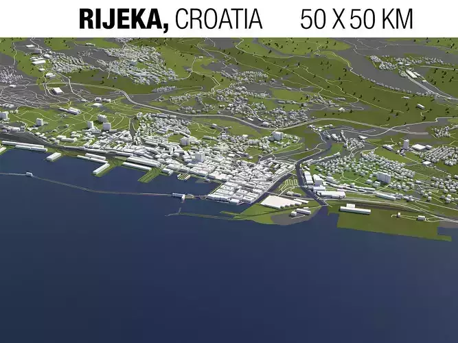 Rijeka Croatia 50x50km