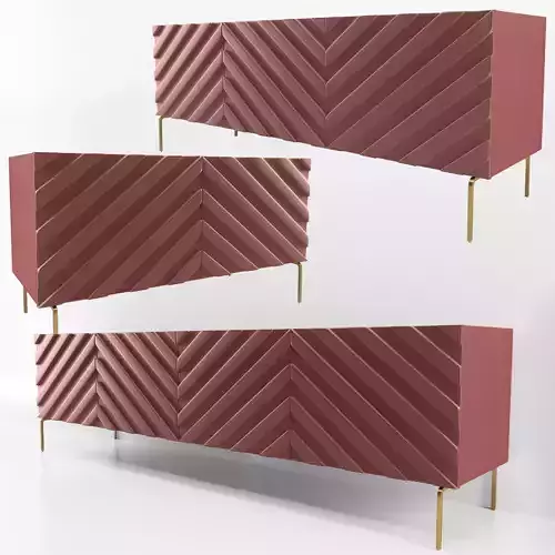 Decorative Chevron Console Paprika Red