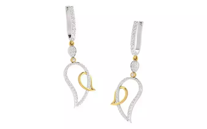 Women Drop Earrings 3dm STL OBJ FBX Renders Details