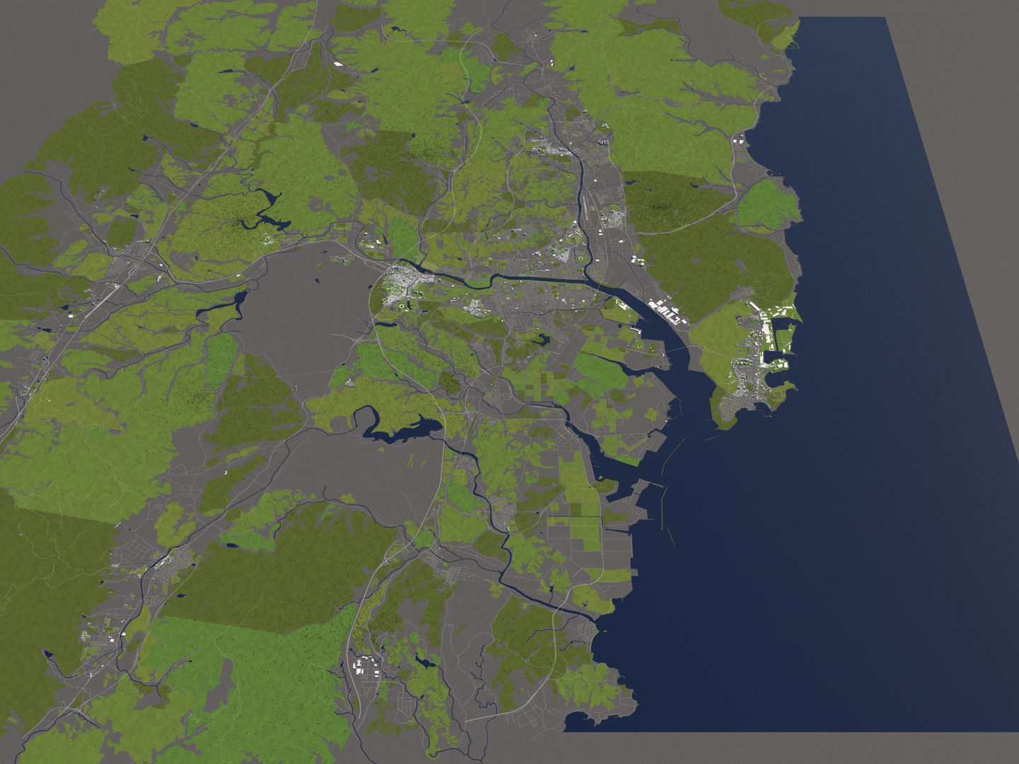 Ulsan South Korea 50x50km 3D model_12