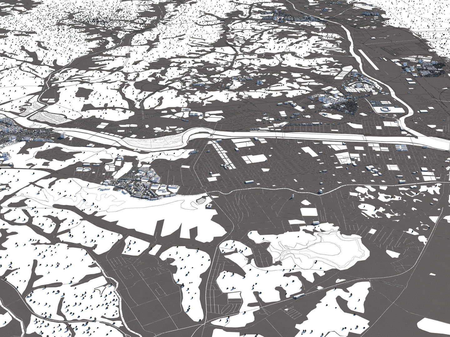 Ulsan South Korea 50x50km 3D model_16