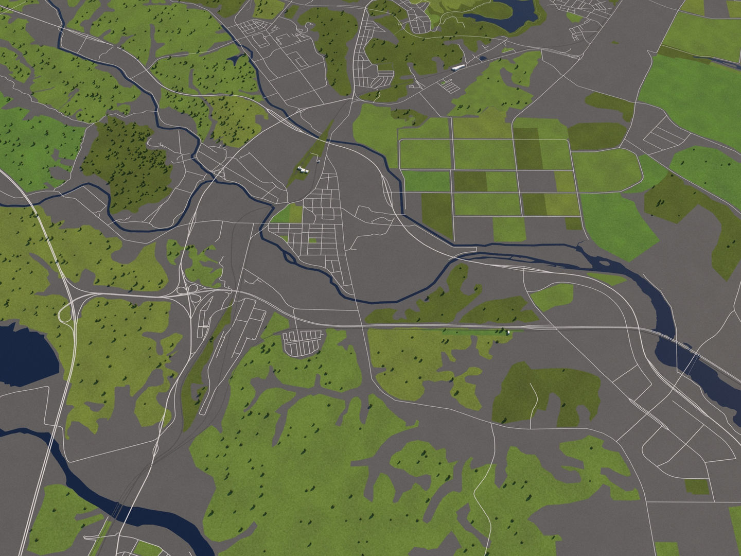 Ulsan South Korea 50x50km 3D model_9