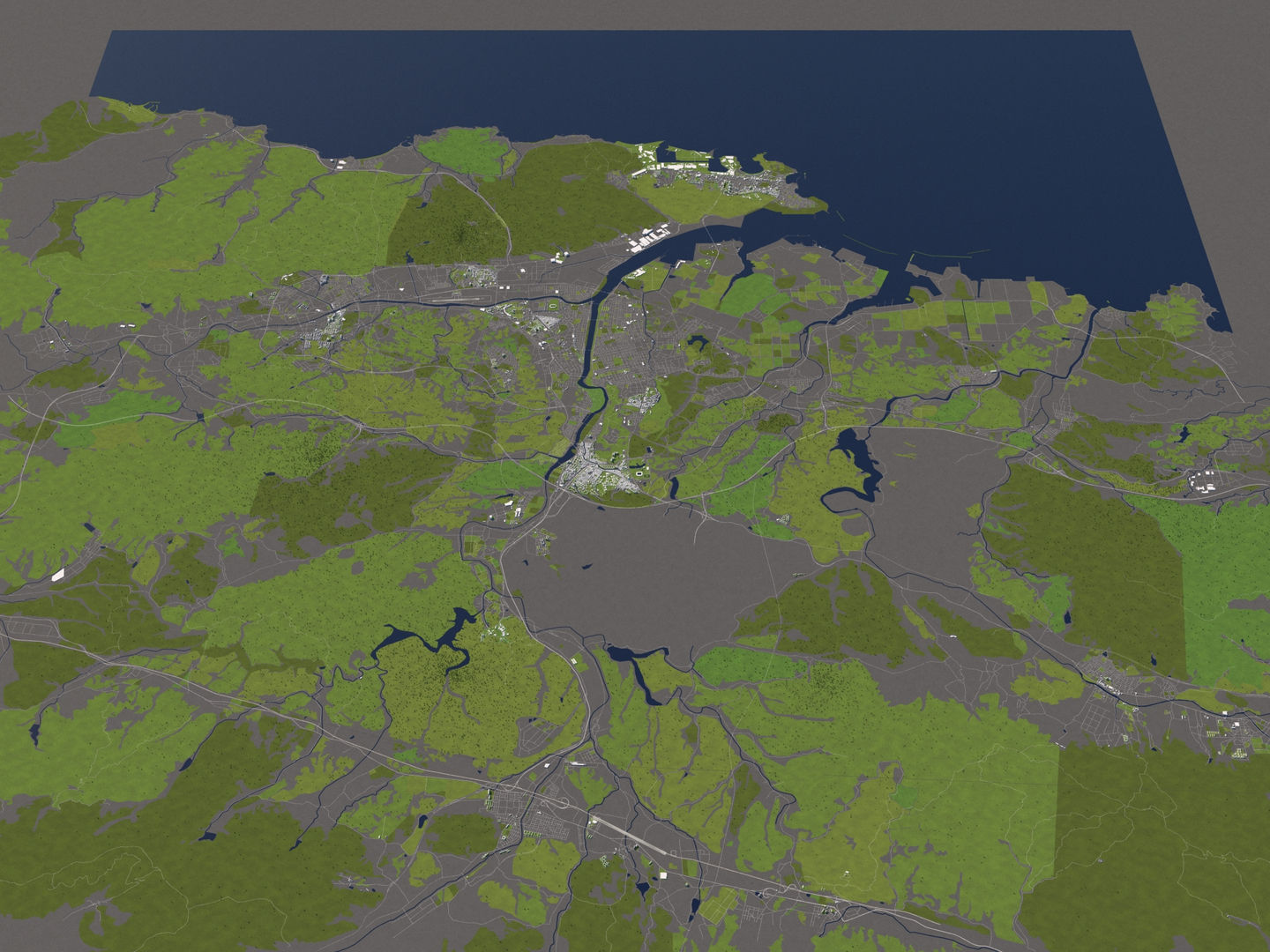 Ulsan South Korea 50x50km 3D model_13