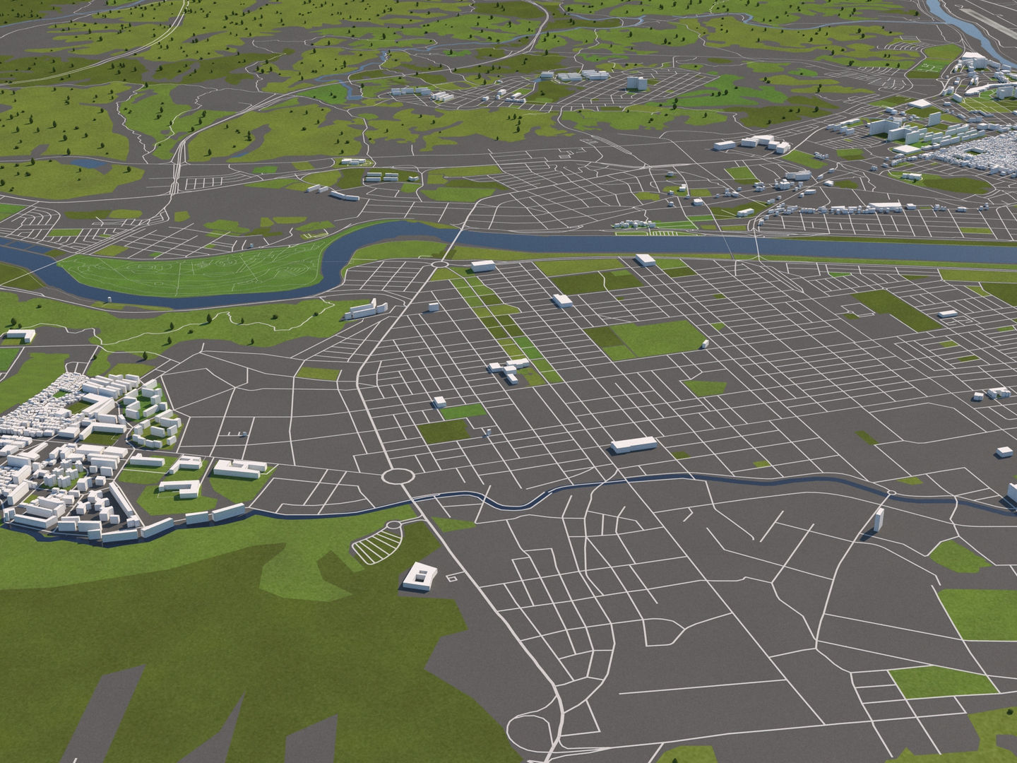 Ulsan South Korea 50x50km 3D model_1