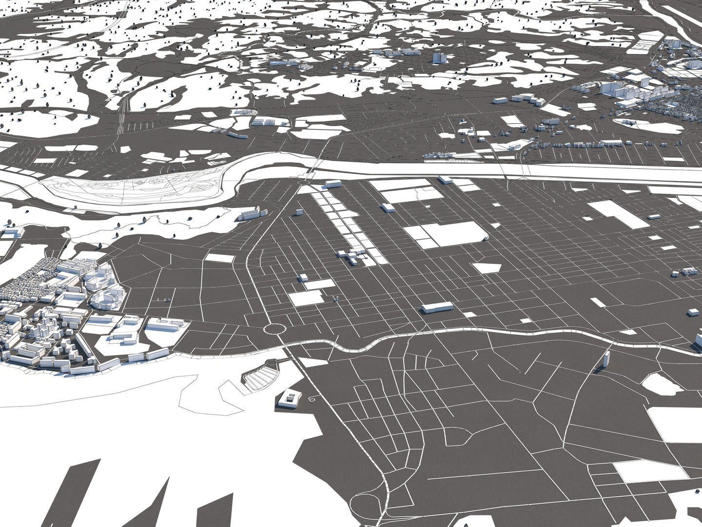 Ulsan South Korea 50x50km 3D model_15