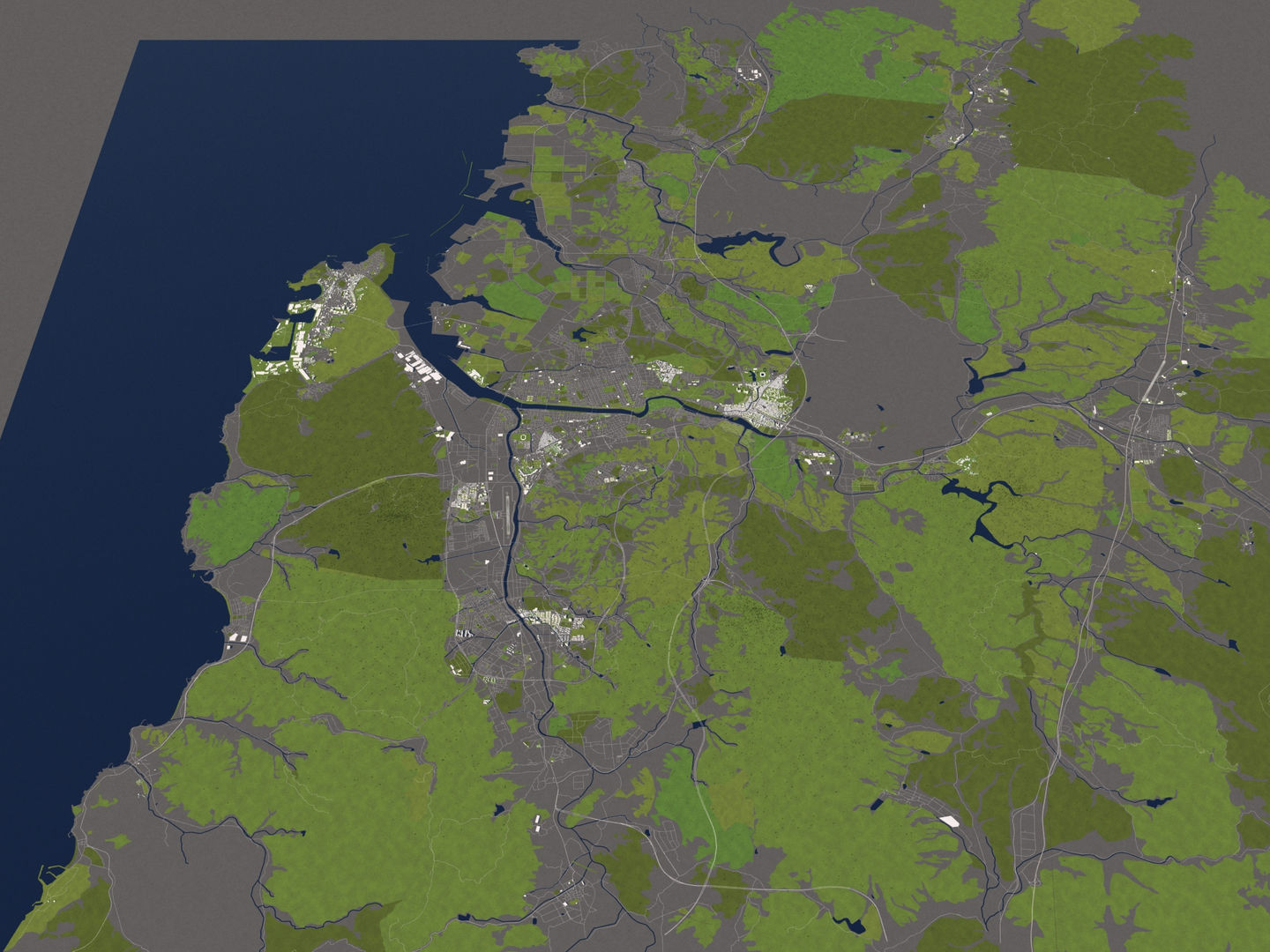 Ulsan South Korea 50x50km 3D model_14