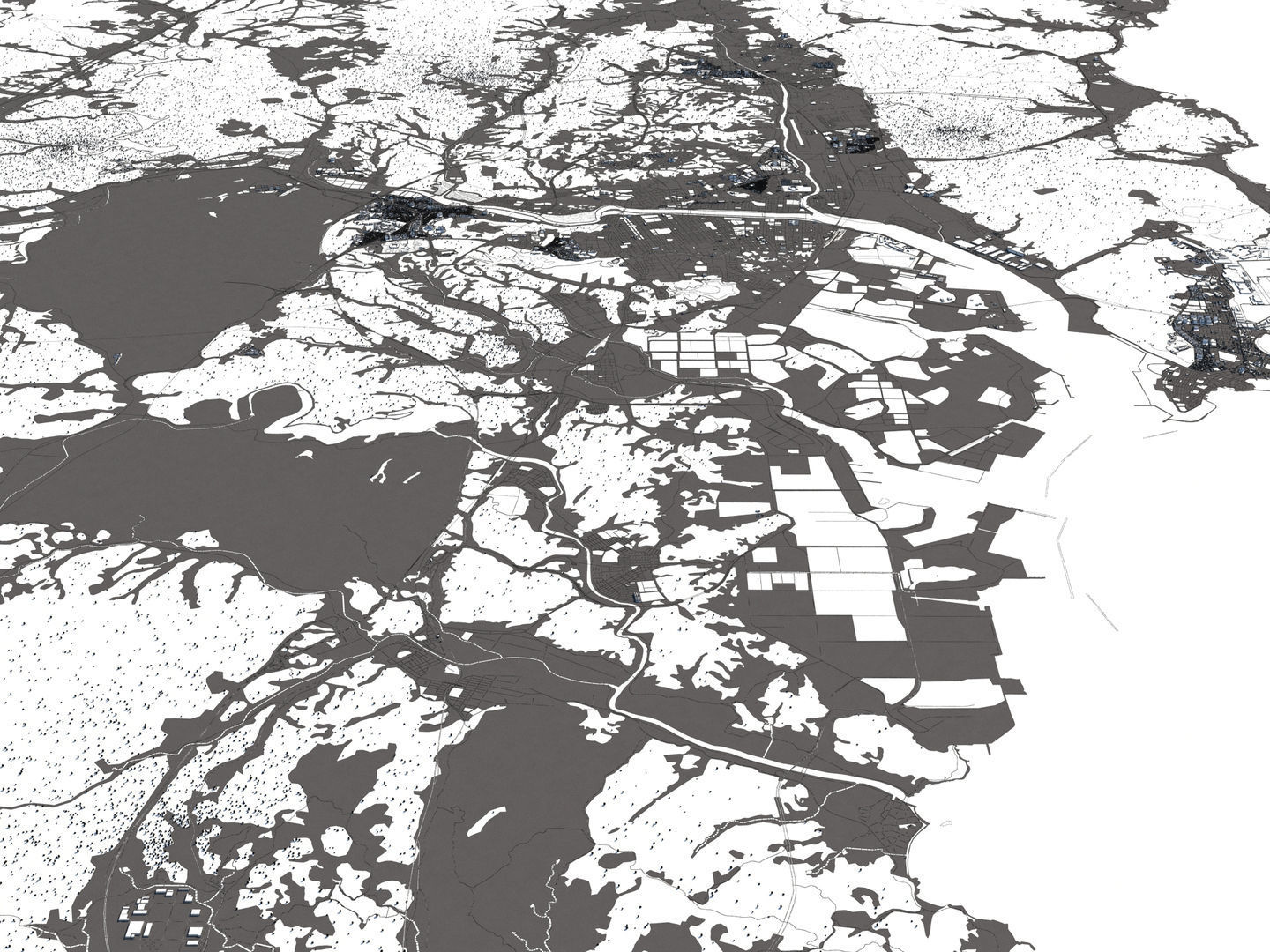 Ulsan South Korea 50x50km 3D model_17