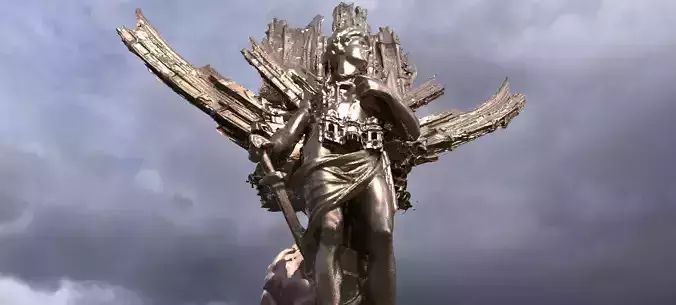 Roman God Mars Wide Wings 4 3D model