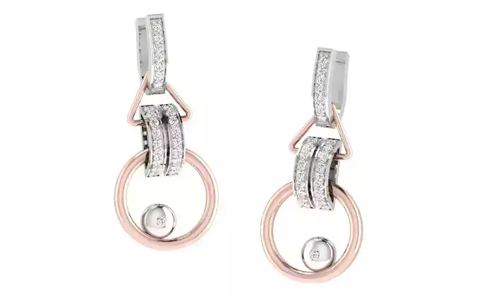 Women Drop Earrings 3dm STL OBJ FBX Renders Details