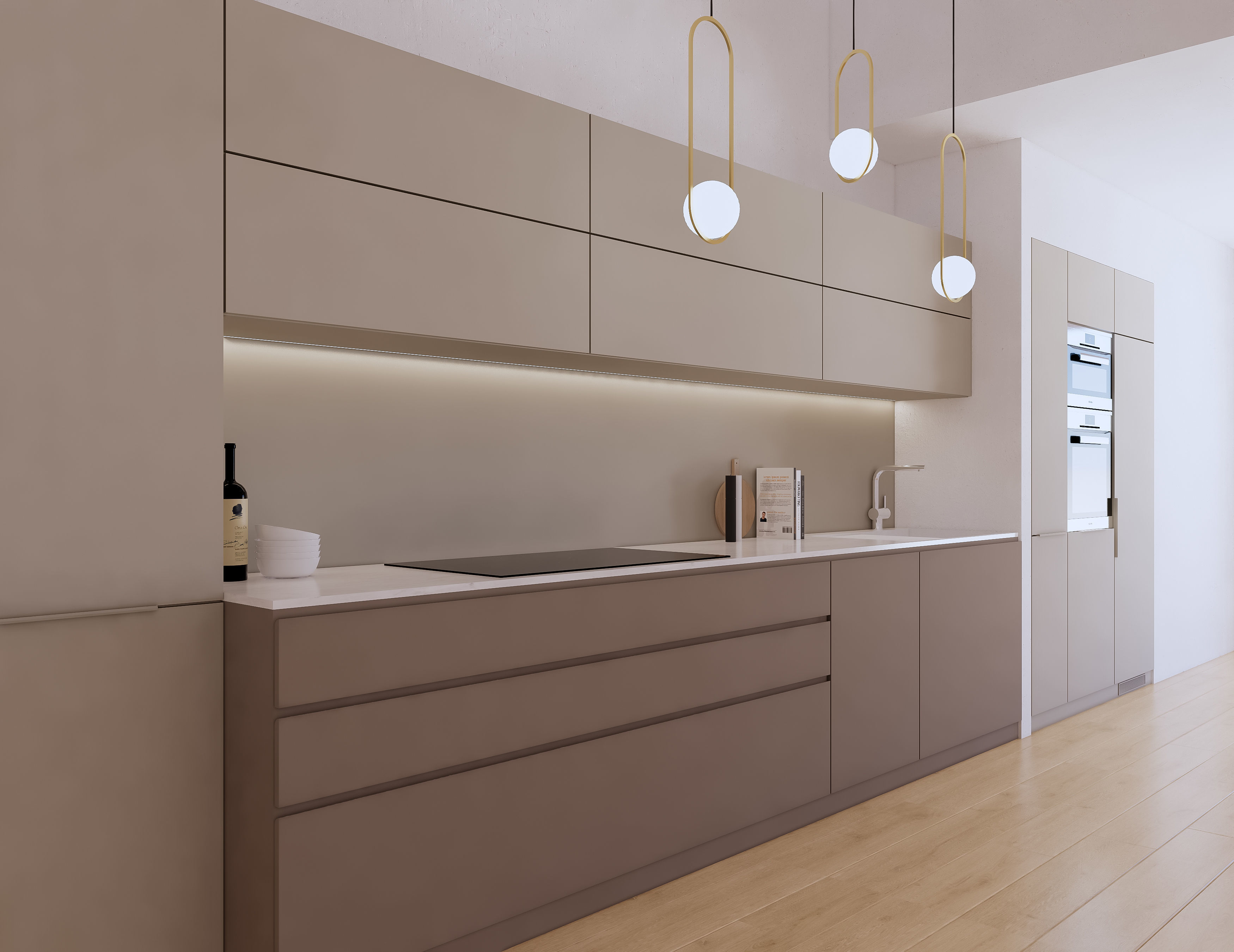 Modern Kitchen Created in Revit 9 Low-poly 3D model_1