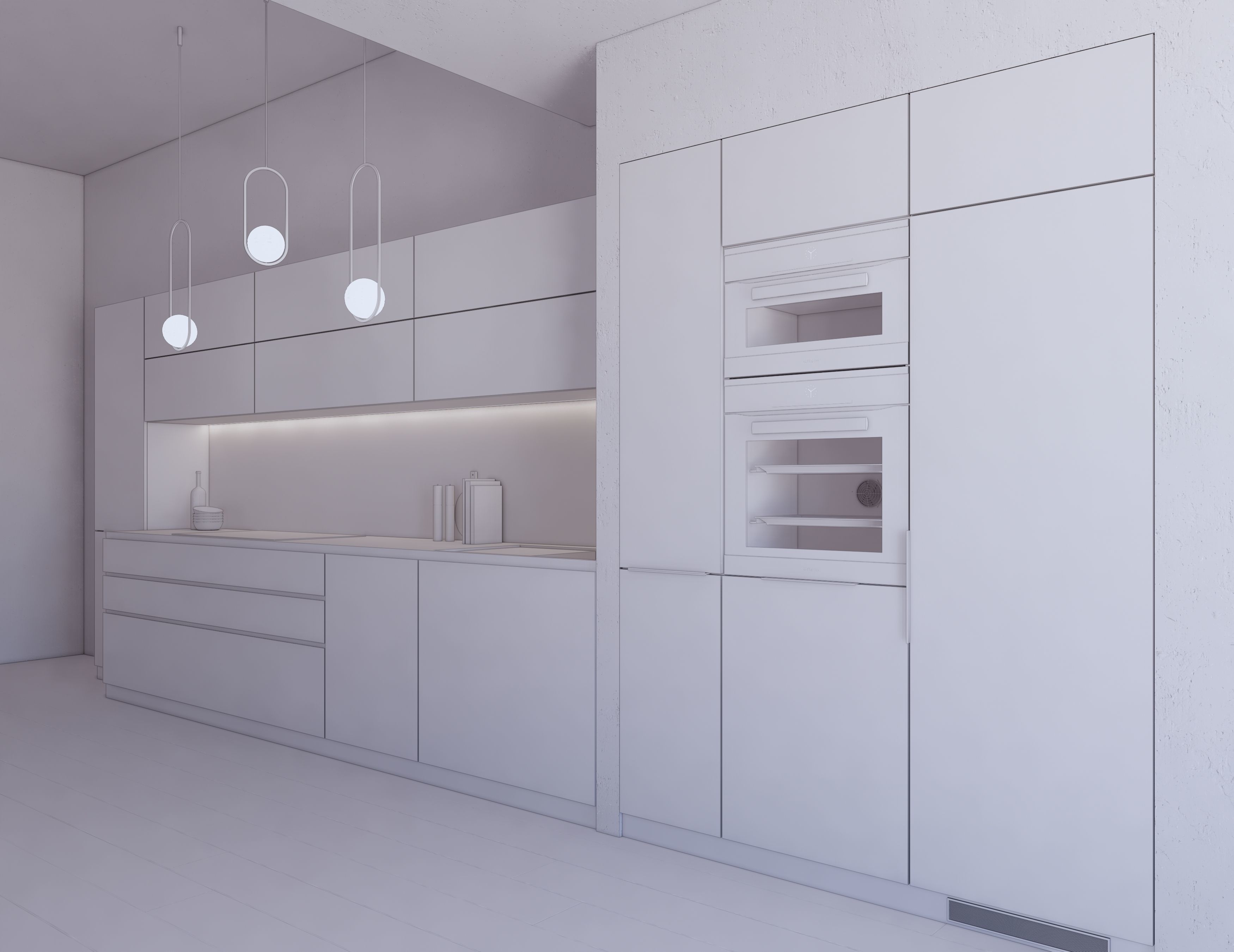 Modern Kitchen Created in Revit 9 Low-poly 3D model_8