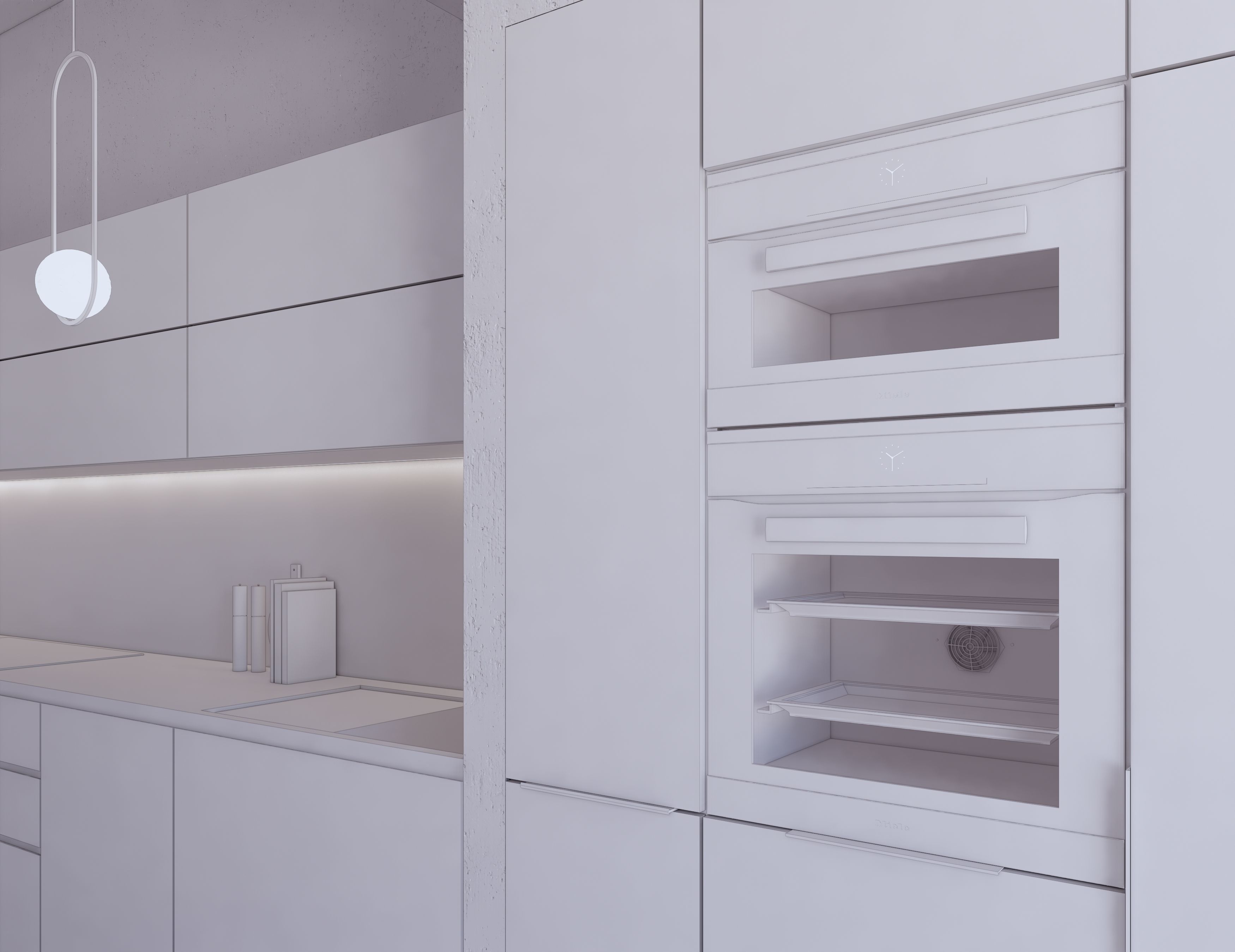 Modern Kitchen Created in Revit 9 Low-poly 3D model_11