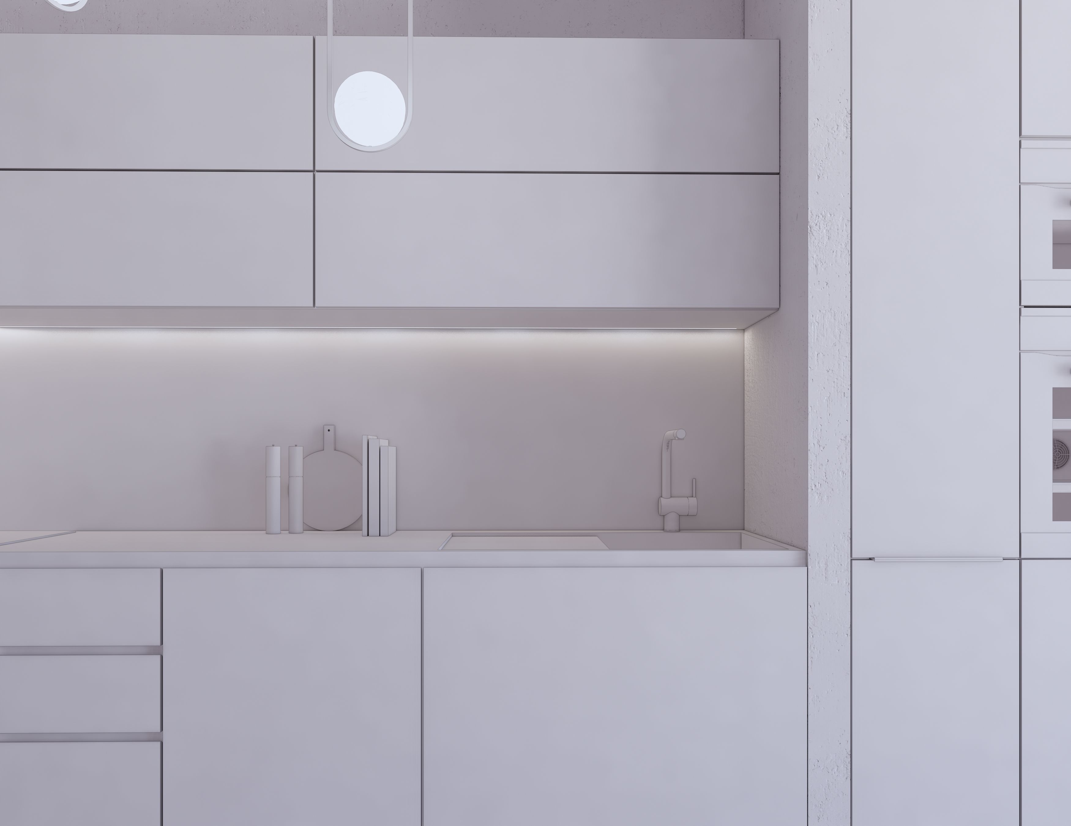 Modern Kitchen Created in Revit 9 Low-poly 3D model_10