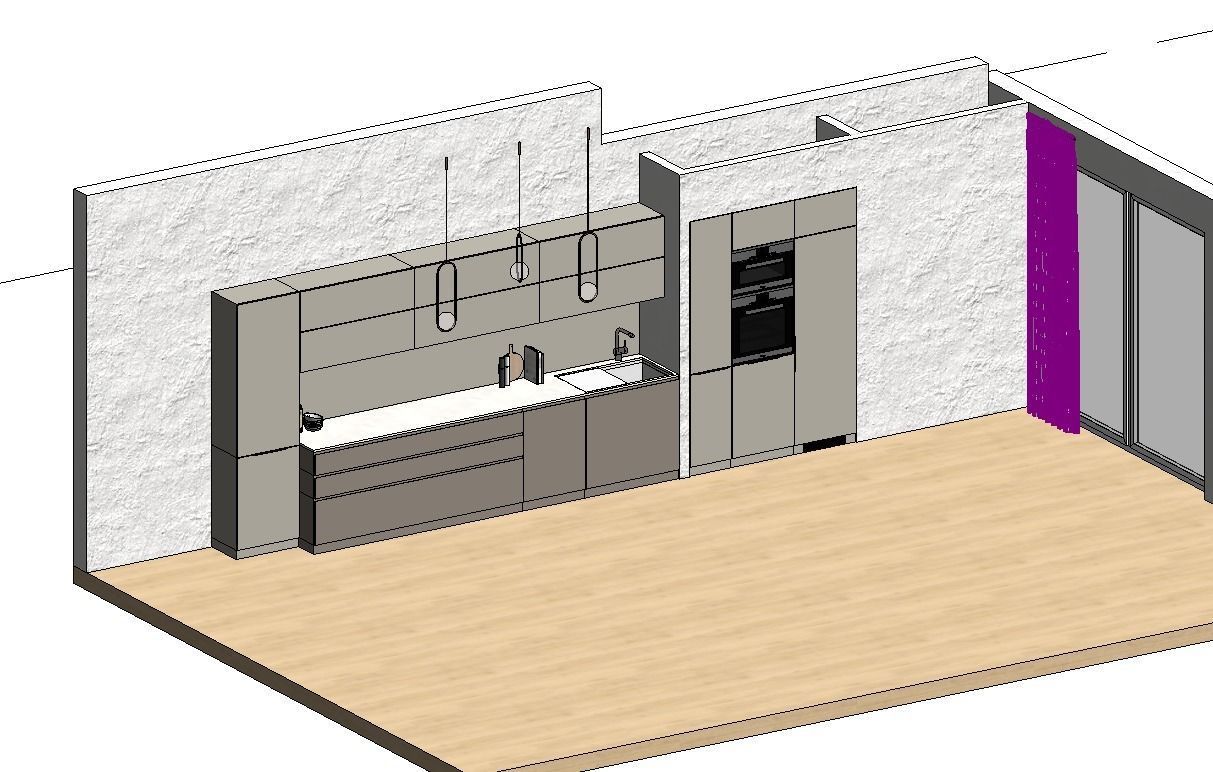 Modern Kitchen Created in Revit 9 Low-poly 3D model_12
