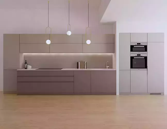 Modern Kitchen Created in Revit 9 Low-poly 3D model