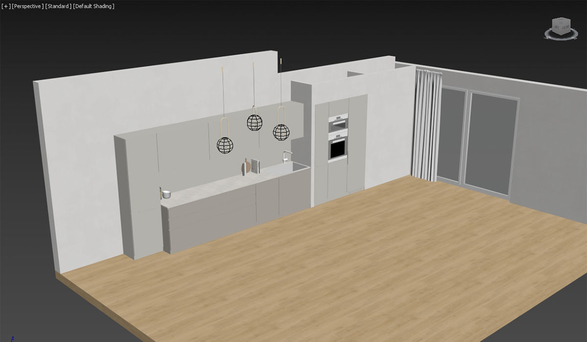 Modern Kitchen Created in Revit 9 Low-poly 3D model_13