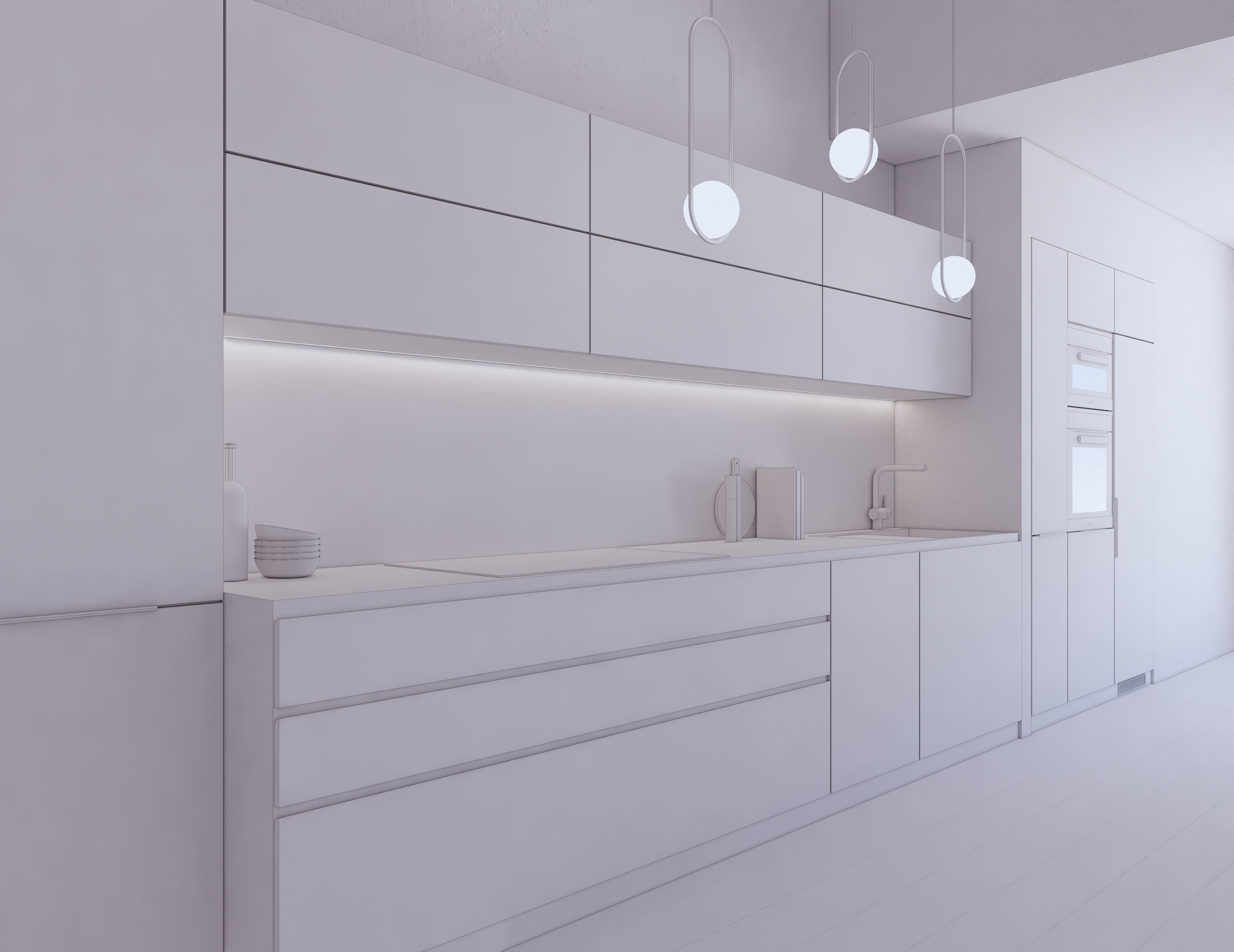 Modern Kitchen Created in Revit 9 Low-poly 3D model_7