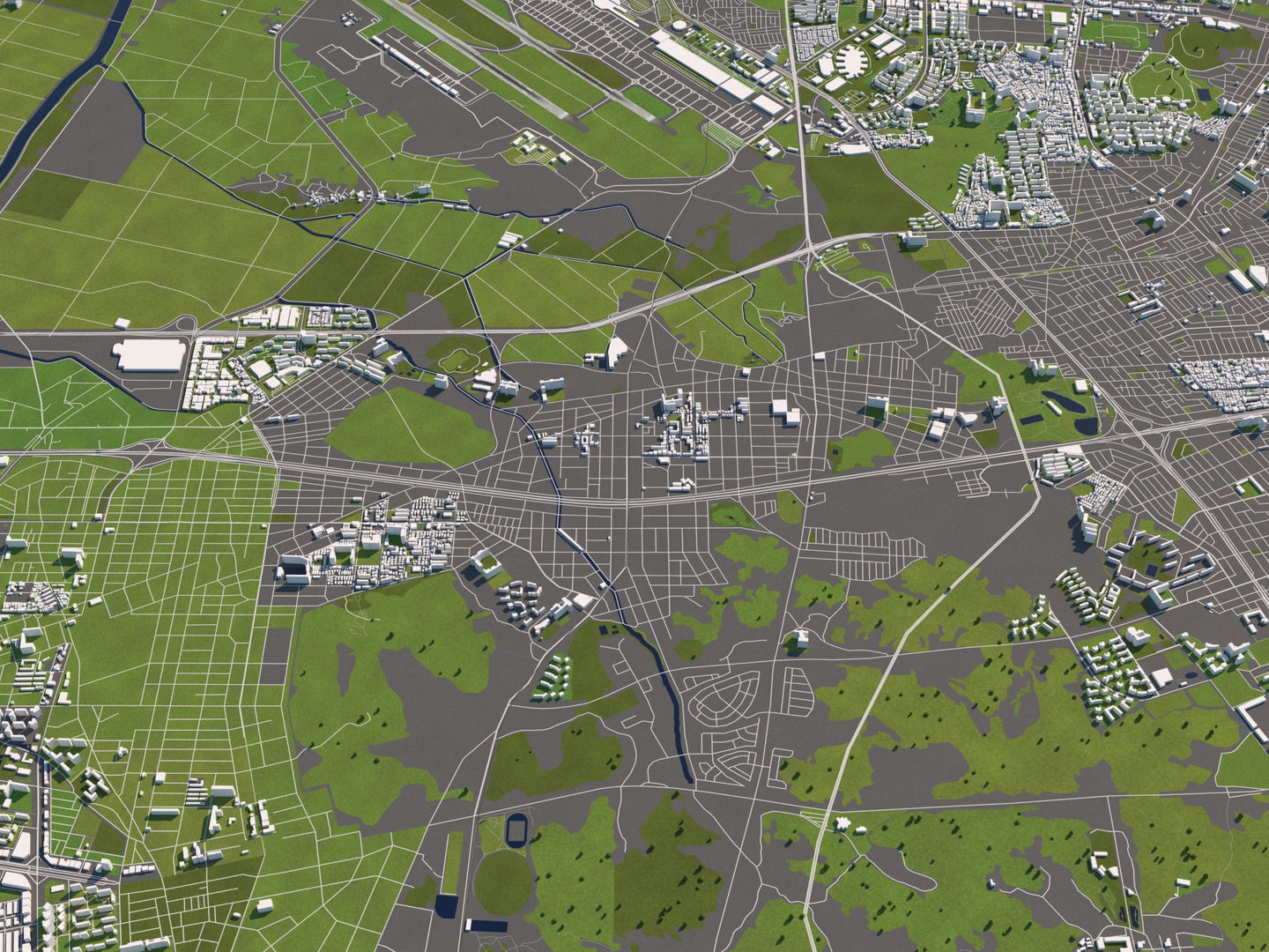 Incheon South Korea 50x50km 3D model_5