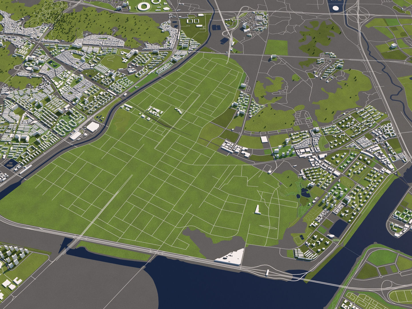 Incheon South Korea 50x50km 3D model_4