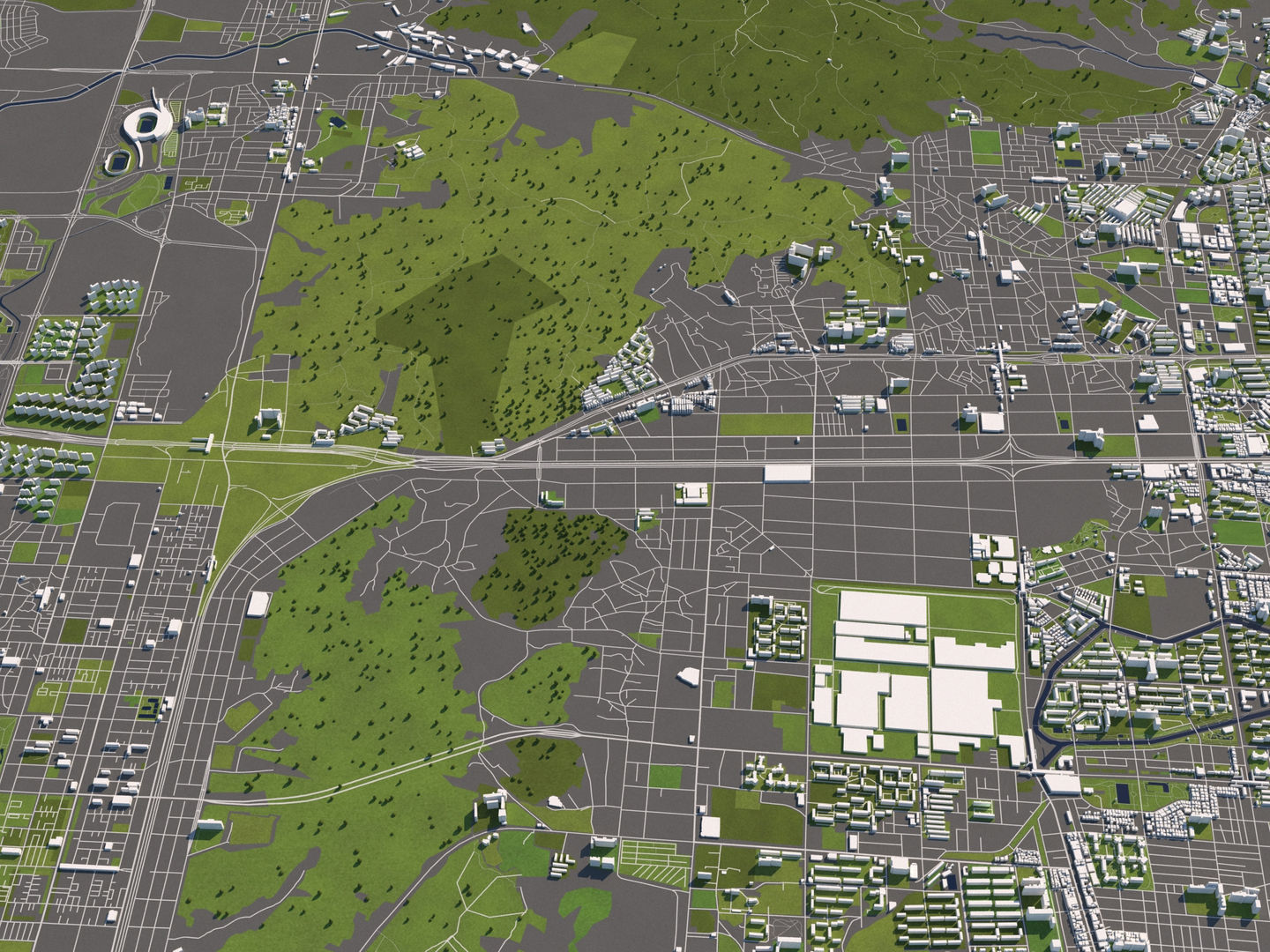 Incheon South Korea 50x50km 3D model_8