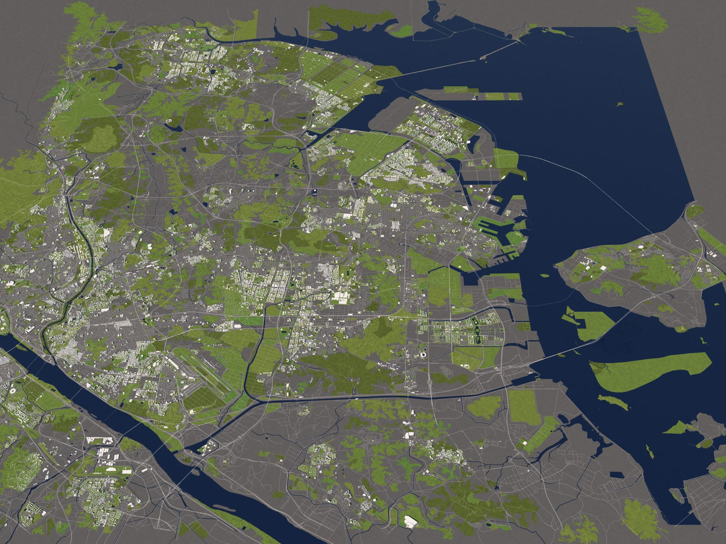 Incheon South Korea 50x50km 3D model_13