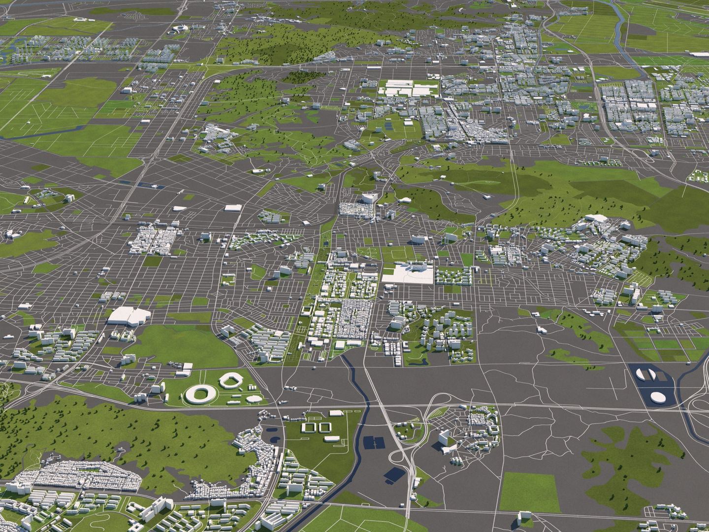 Incheon South Korea 50x50km 3D model_2