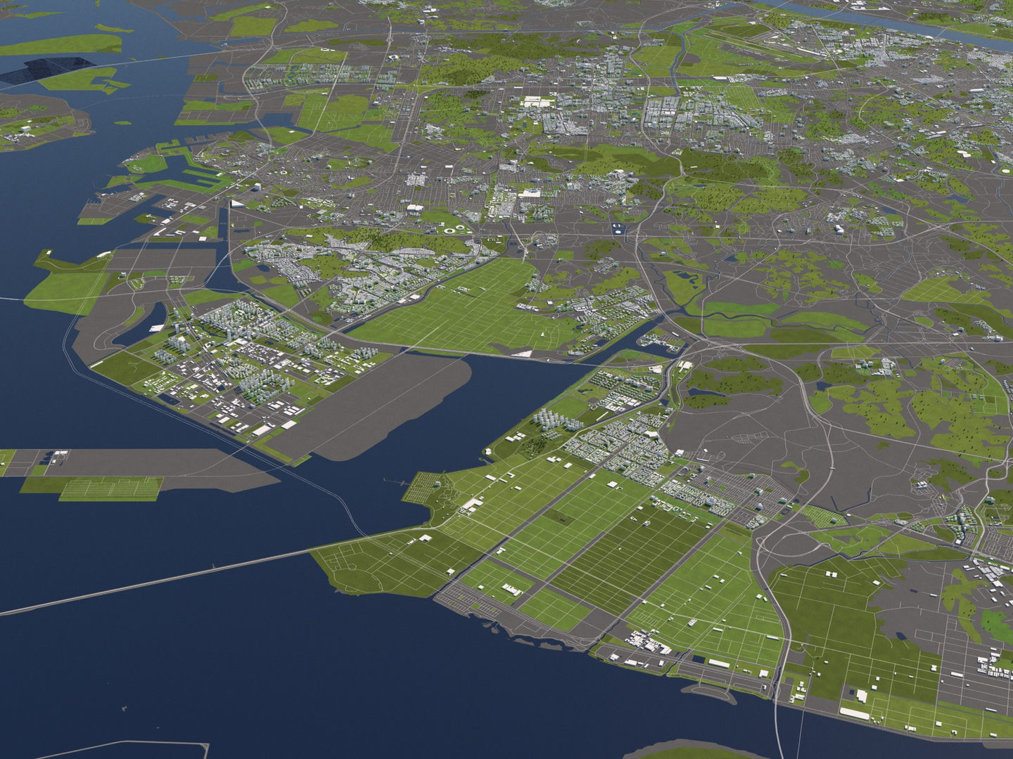 Incheon South Korea 50x50km 3D model_3