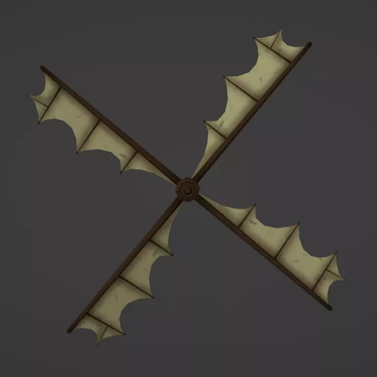 WindMill Skin Sails Free low-poly 3D model