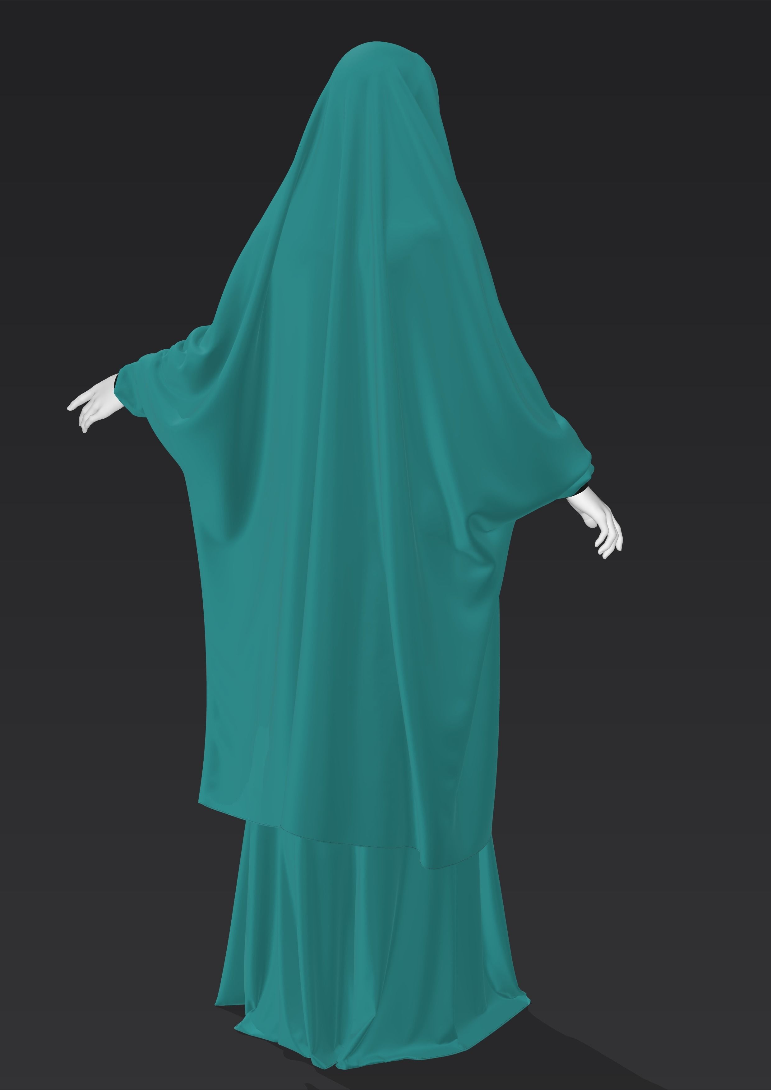 2 jilbebs and niqab 3D model_4