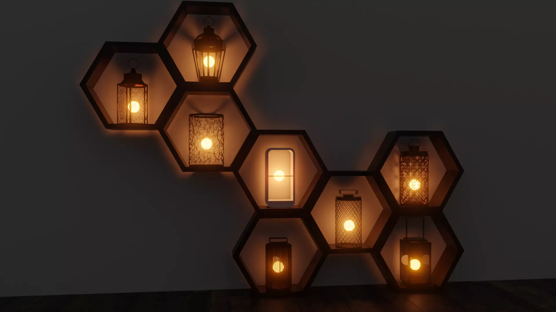 Lanterns Low-poly 3D model