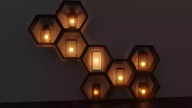 Lanterns  Low-poly 3D model