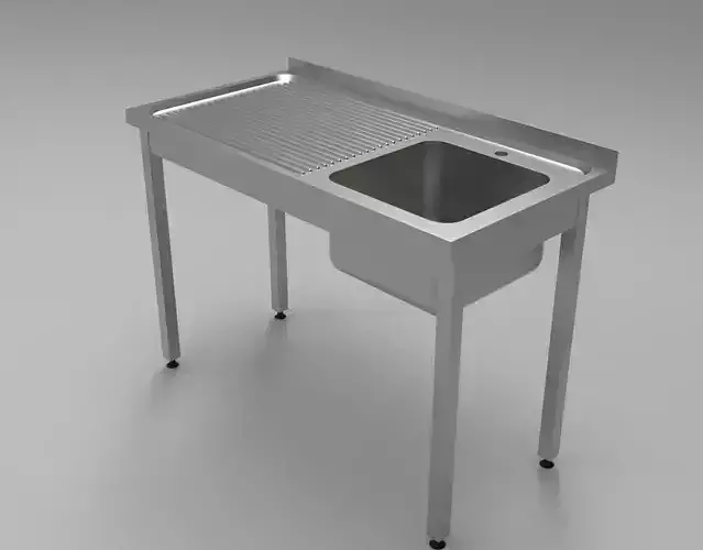 Gastronomic table with 1-bowl sink and drainer 1200x600x850 mm 