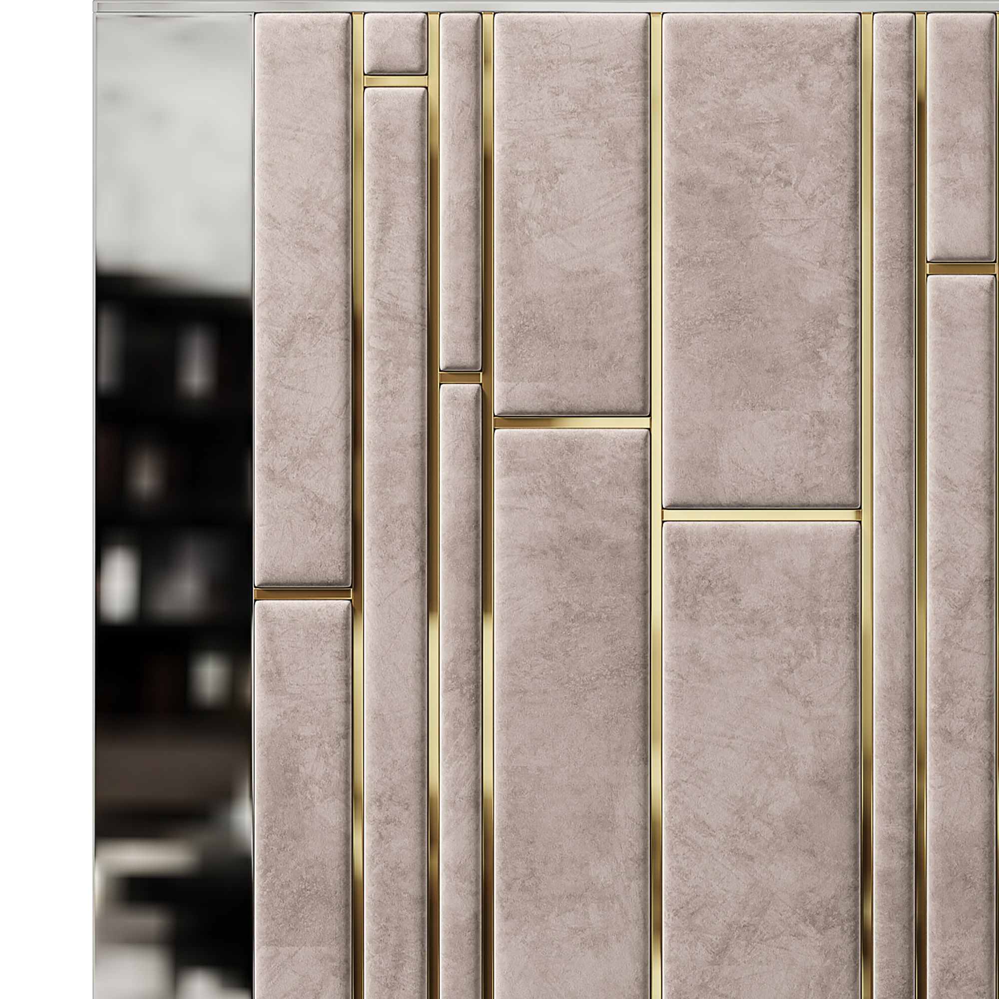 Panel mirror with gold stripes 3D model_5