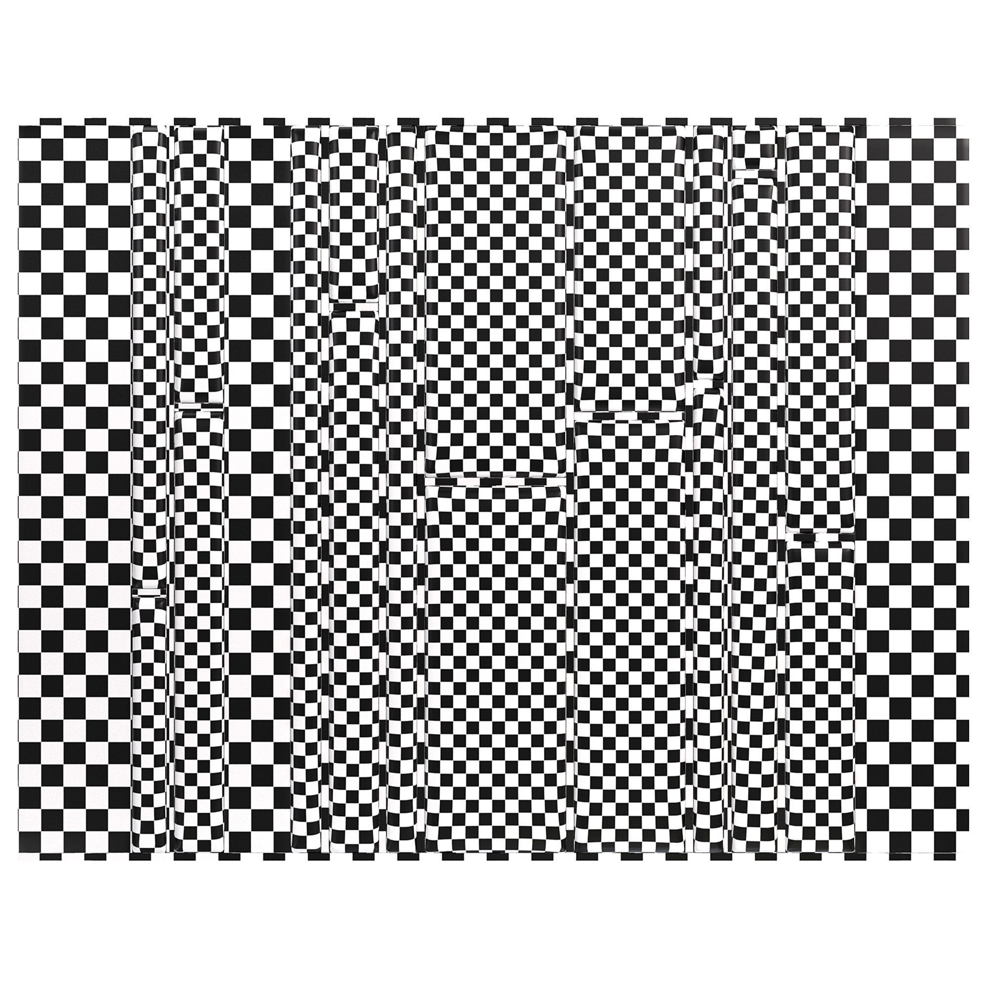 Panel mirror with gold stripes 3D model_7