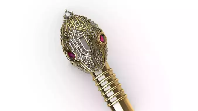 snake head hair pin stl verified