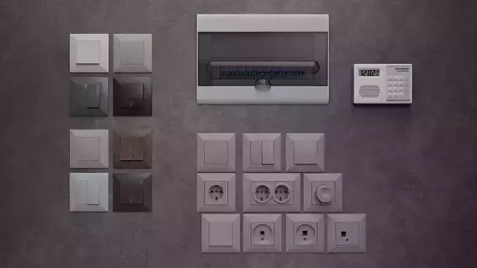 Luxury Electrical Switches Set 1 3D model