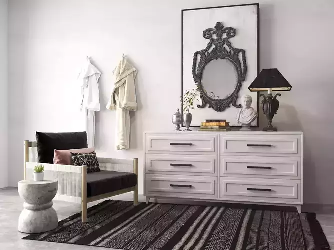 Scandinavian room scene 3D model