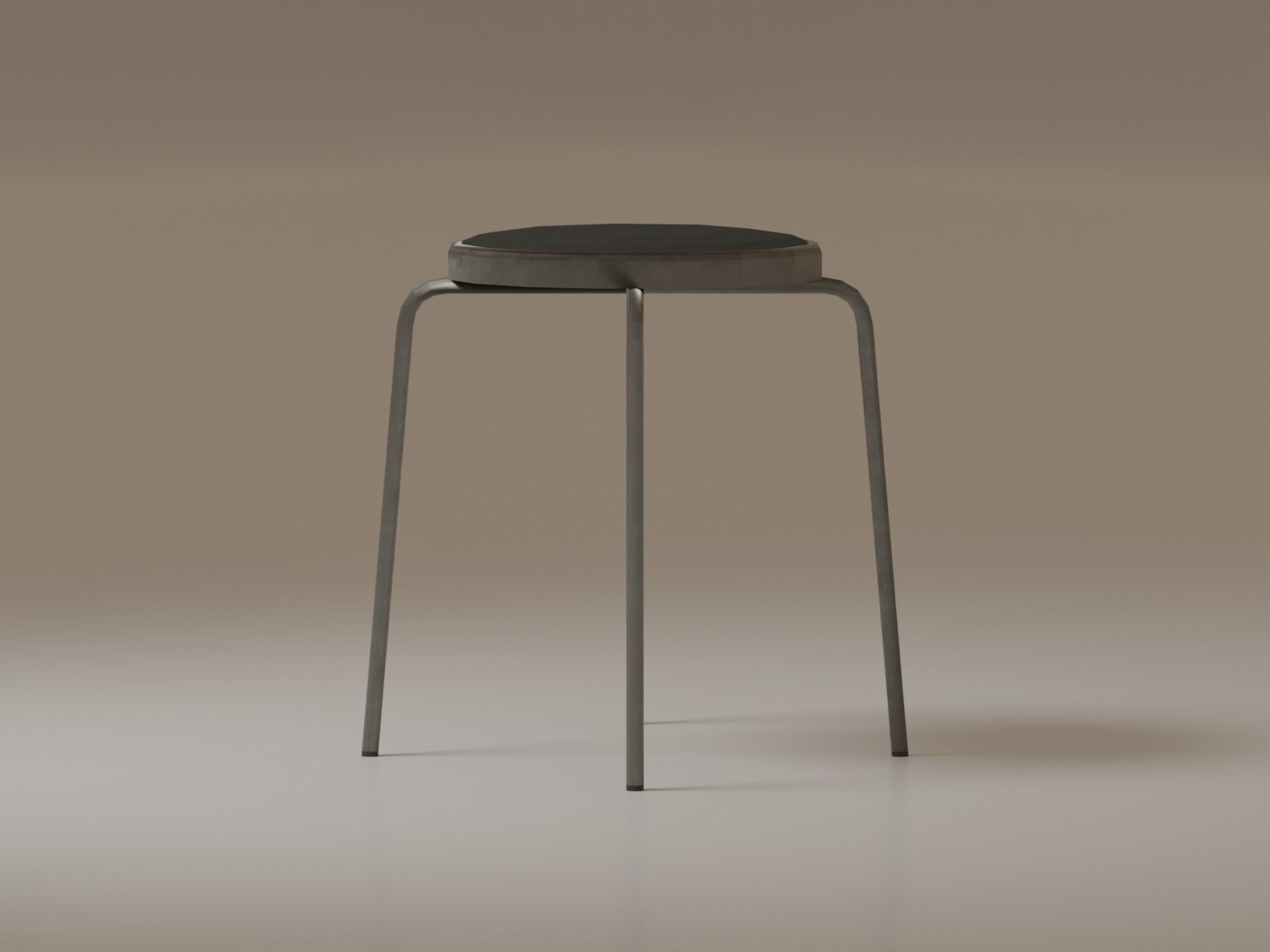 Low-poly Round Stool Free low-poly 3D model_3