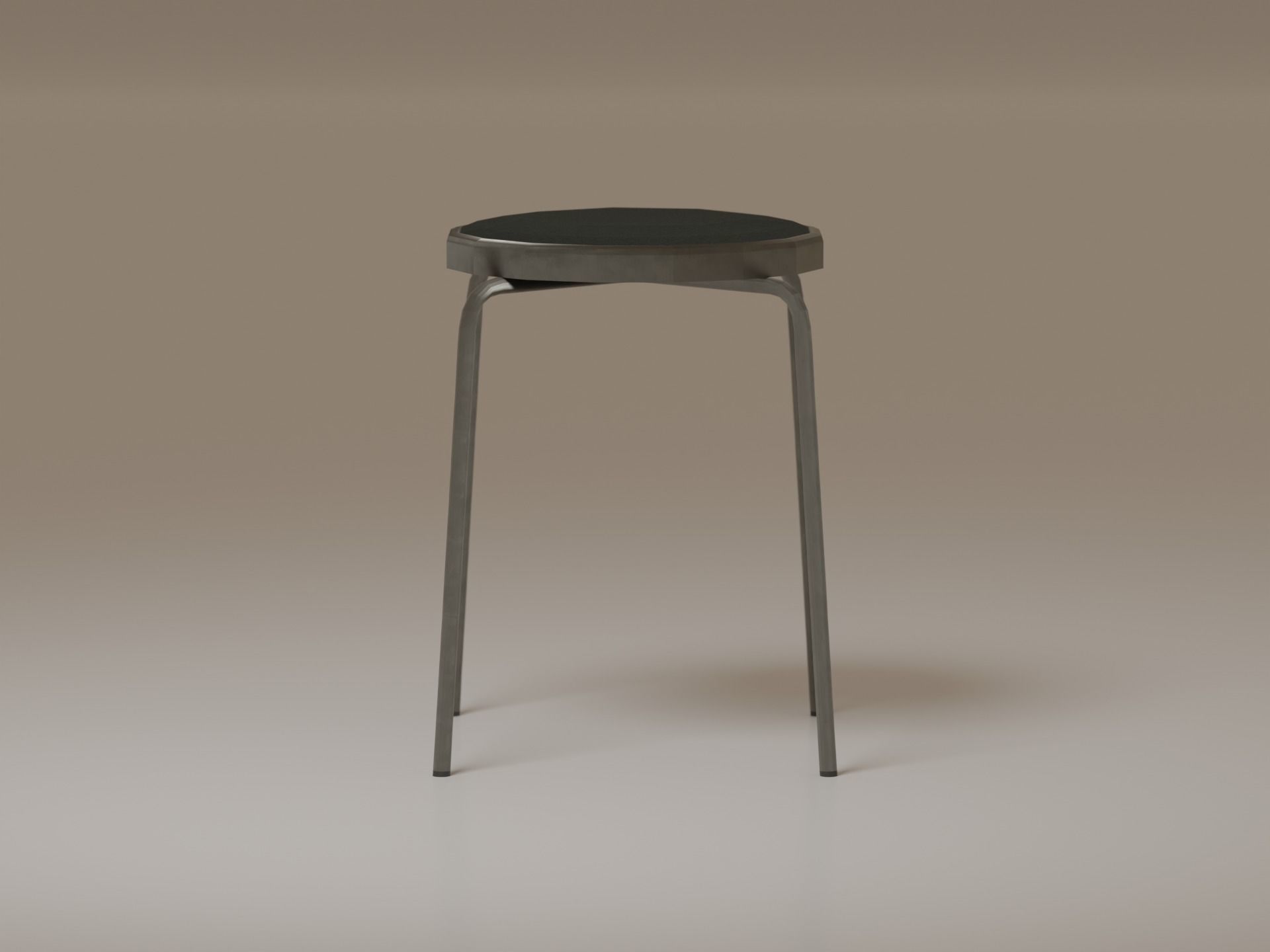 Low-poly Round Stool Free low-poly 3D model_2