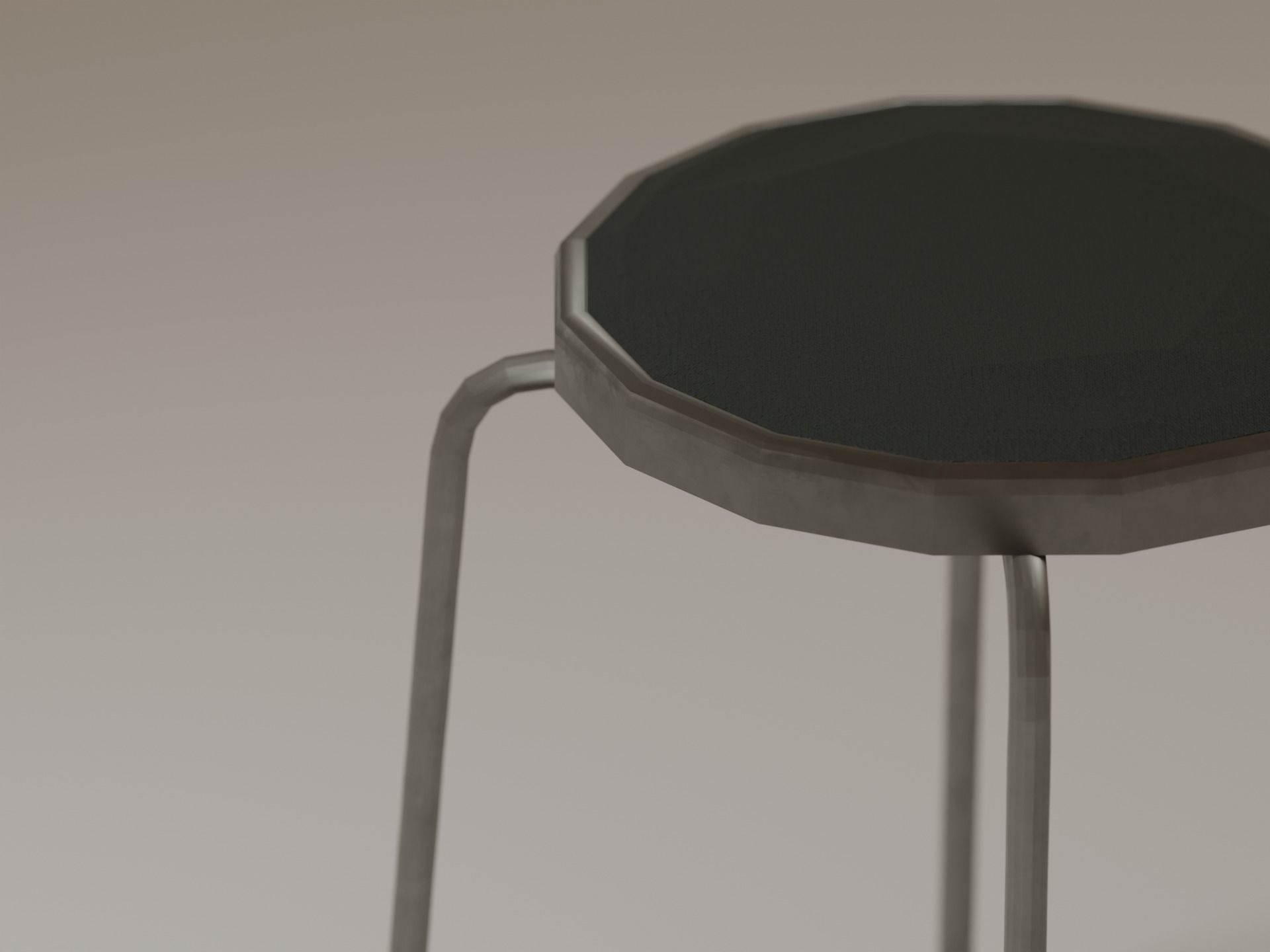 Low-poly Round Stool Free low-poly 3D model_4
