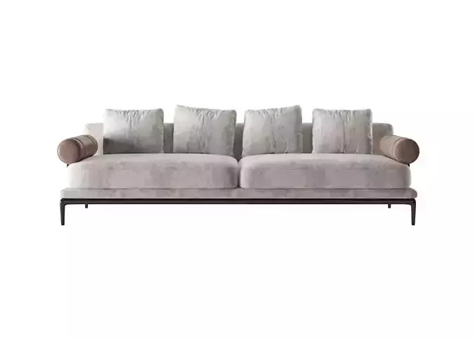 Furniture soft-covered monomer model - multi-person sofa