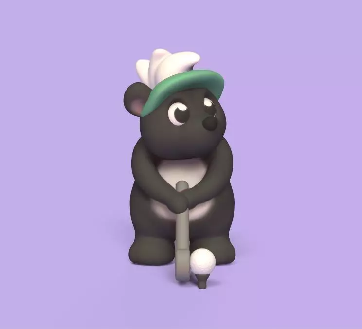 Cute Skunk Golf 3D print model