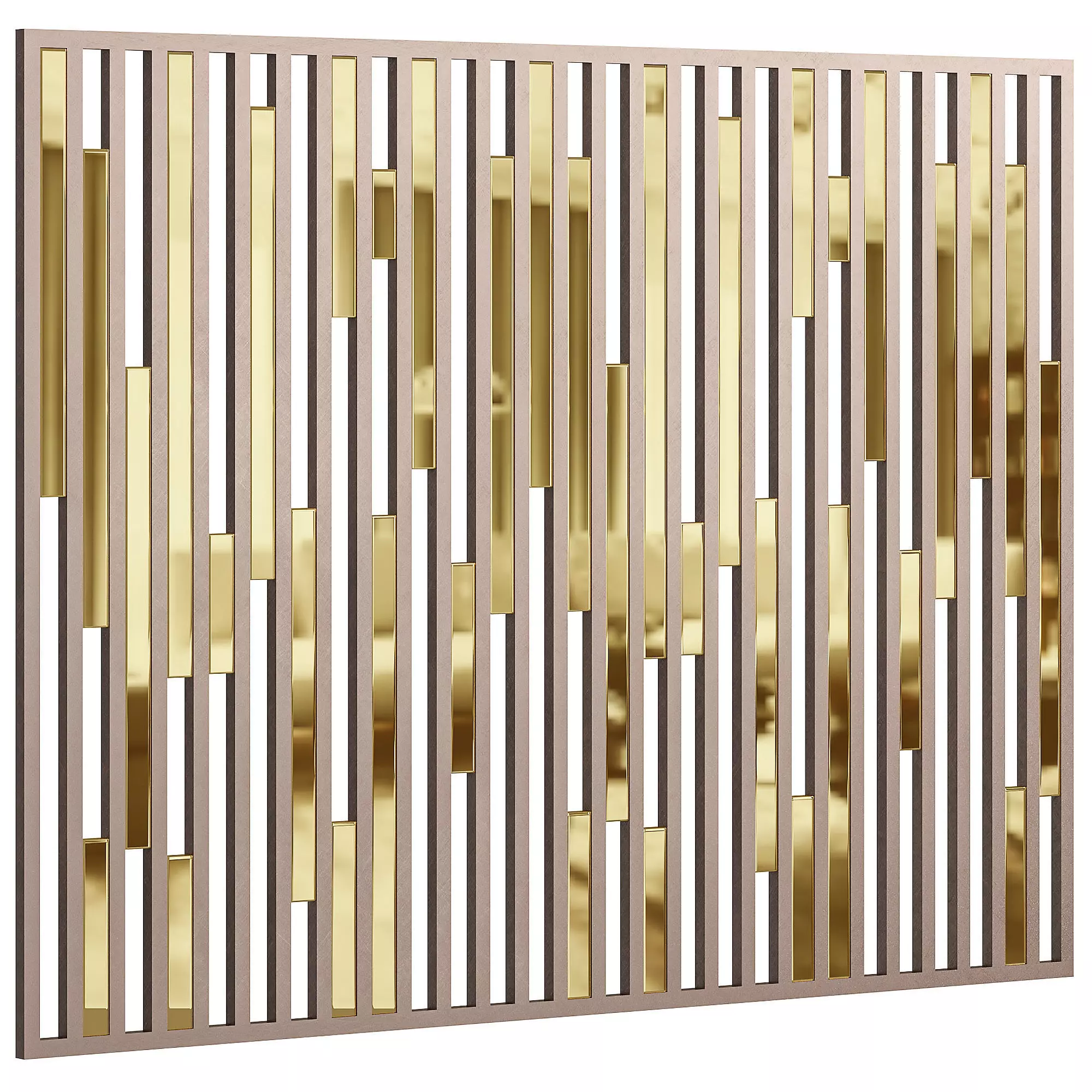 Panel gold and striped wall art 3D model_0