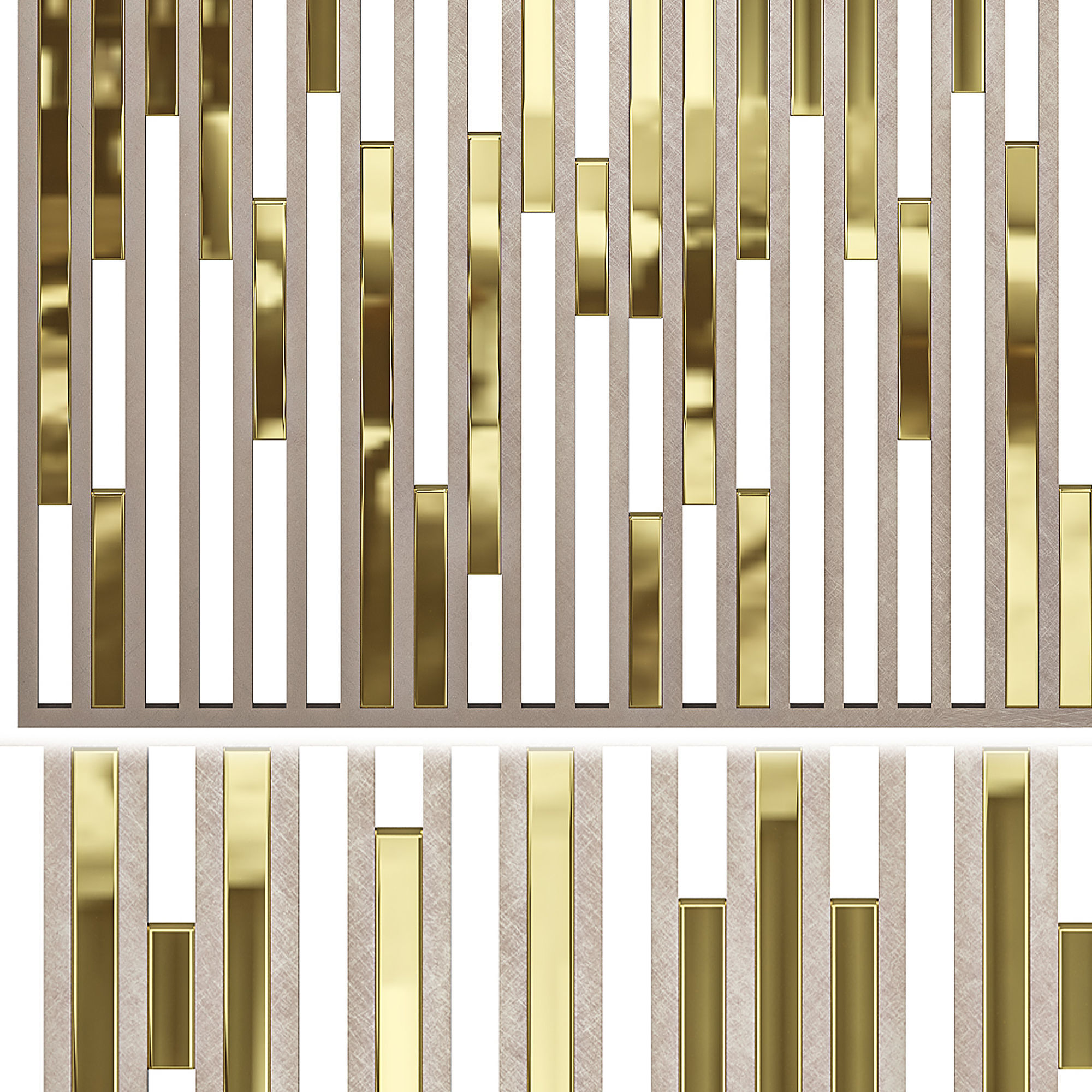 Panel gold and striped wall art 3D model_5