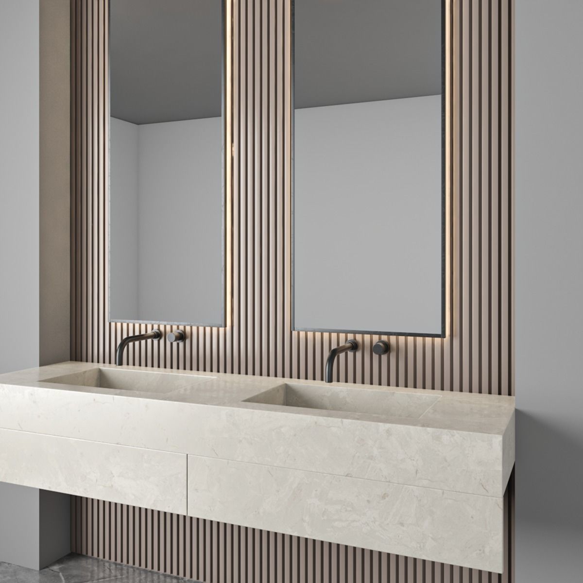 Bathroom furniture set 52 3D model_3