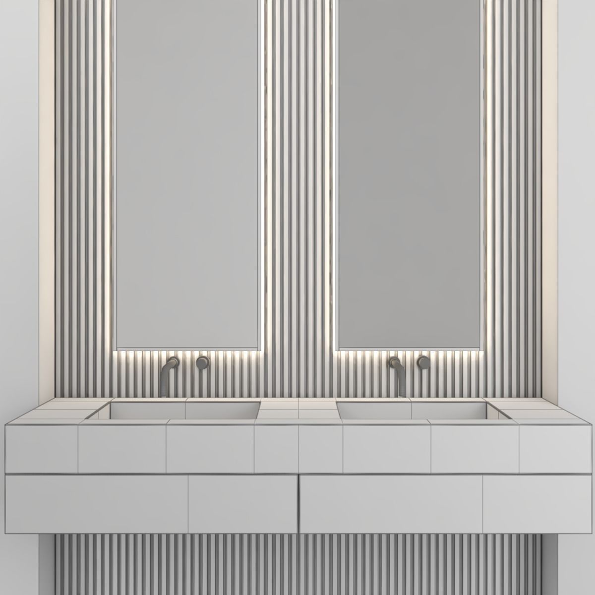 Bathroom furniture set 52 3D model_5